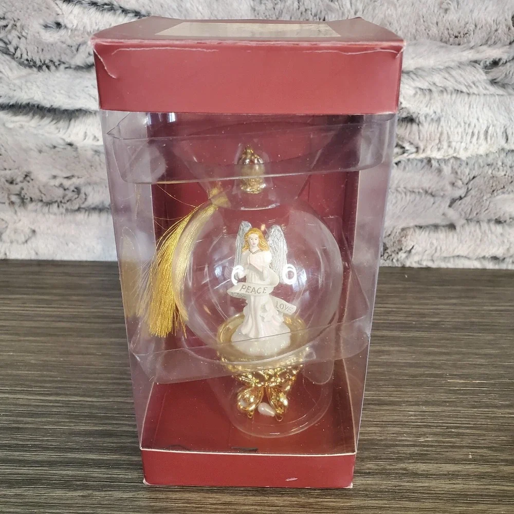 Lenox Embellished Angel Goldplated Diorama Globe Christmas‎ Ornament 6
